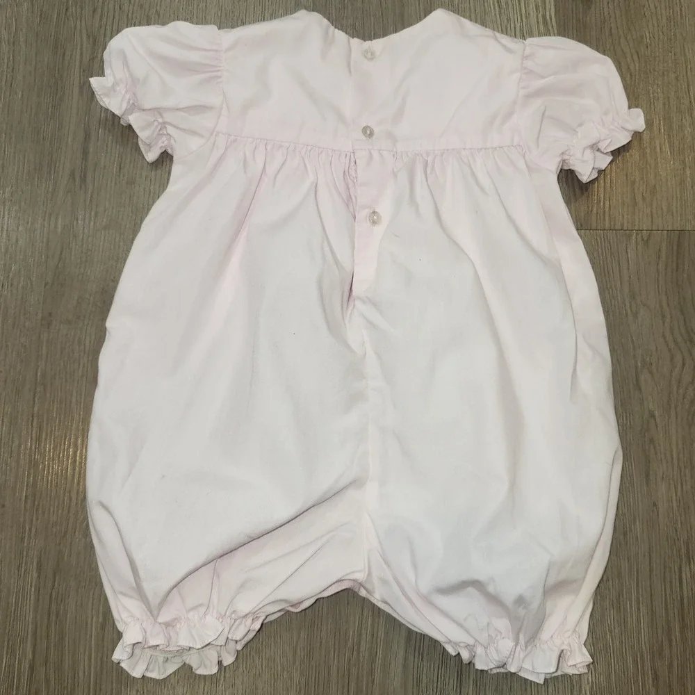 Vintage Carters Girls 6 Months 90's Y2K Bubble Romper‎ Light Pink